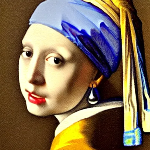 Prompt: Catl with a Pearl Earring, byJohannes Vermeer