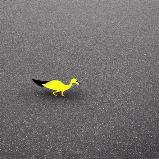 Prompt: minimalist stock art of a banana duck walking his dog