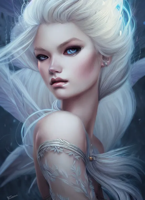 Image similar to blonde fairy venizian era, dark fantasy, extremely detailed, sharp focus, portrait, smooth, digital illustration, by rossdraws, frank franzzeta, sakimichan