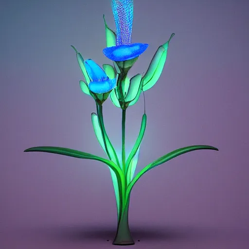 Image similar to Luminescent flower blooming at twilight, cgsociety, r /art, trending on artstation, artstationHD, octane render, highly detailed, cel-shaded