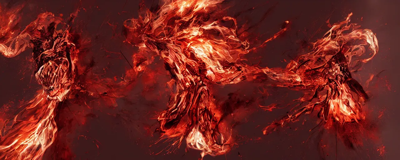 Image similar to atomic, flaming heart, anatomical, expressive, 3 d rendering, speedpainting