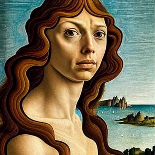 Image similar to gal gadot as gollum, elegant portrait by sandro botticelli, detailed, symmetrical, intricate