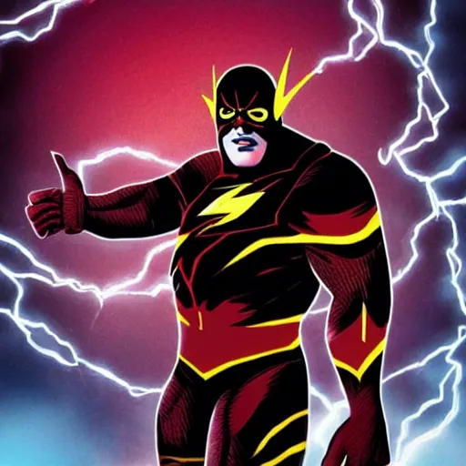 Prompt: jack black as the flash by dc comics