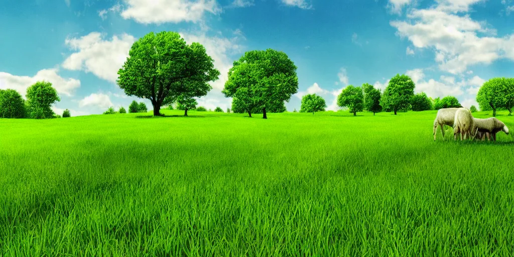 Image similar to idyllic beautiful green pasture, detailed, intricate, masterpiece, 8k resolution,