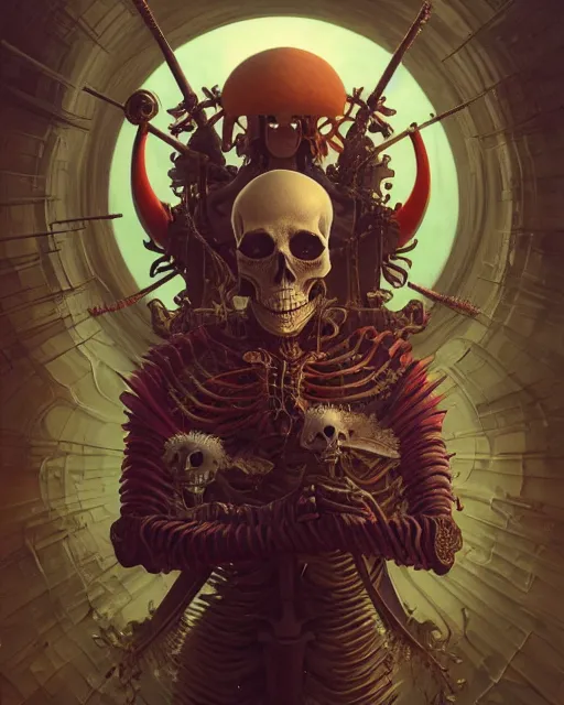 Image similar to highly detailed surreal vfx portrait of a sacred skeleton samurai, stephen bliss, unreal engine, greg rutkowski, loish, rhads, beeple, makoto shinkai and lois van baarle, ilya kuvshinov, rossdraws, tom bagshaw, alphonse mucha, global illumination, detailed and intricate environment