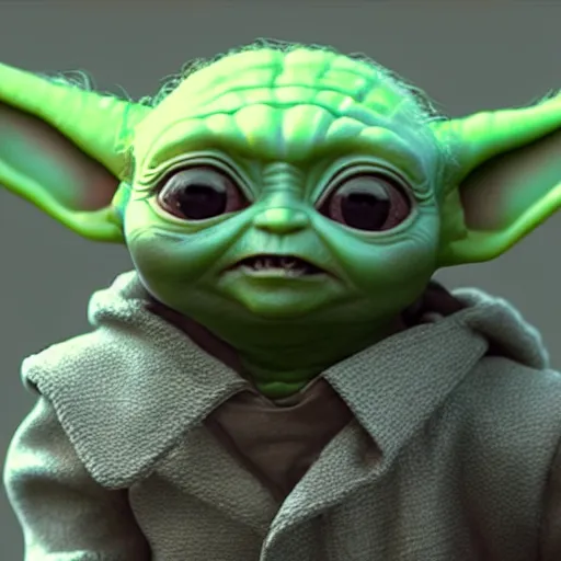 Image similar to Baby Yoda As the joker digital art 4K quality super realistic