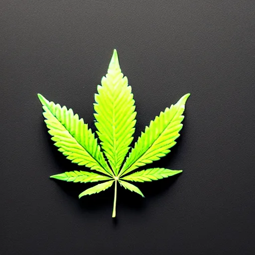 Image similar to a pill that looks like a cannabis leaf