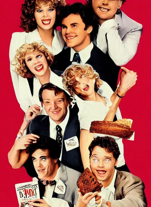 Image similar to a movie poster for a 1985 romantic comedy movie called Bread Boys, designed by John Alvin