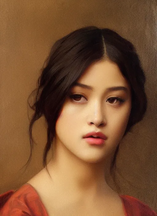 Image similar to a beautiful painting of liza soberano by felix resurreccion hidalgo, pre-raphaelite, detailed, trending on artstation, hd, masterpiece