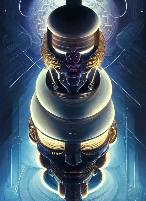 Image similar to Symmetry!! portrait of Galactus, HR Giger!! glowing lights!! sci-fi, intricate, elegant, highly detailed, digital painting, artstation, concept art, smooth, sharp focus, illustration, art by artgerm and greg rutkowski and alphonse mucha