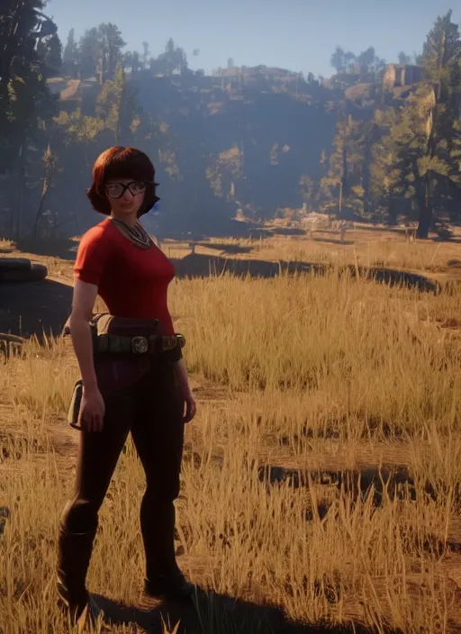 Prompt: film still of velma in red dead redemption 2 ( 2 0 1 8 video game )