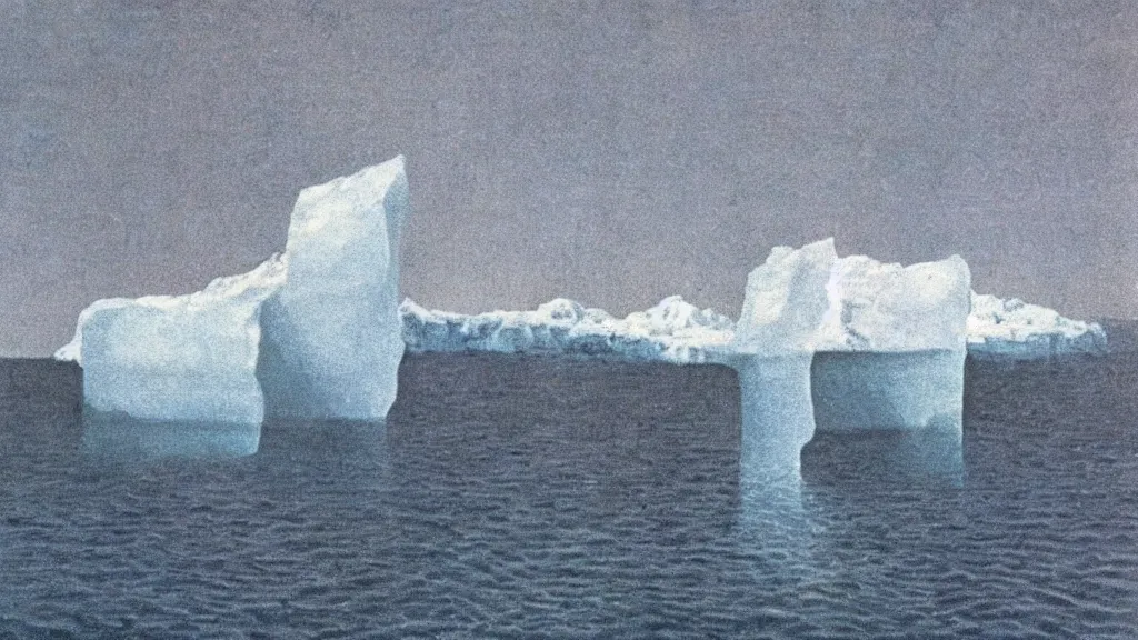 Prompt: A vintage scientific illustration from the 1970s of a choreography for people are frozen in an iceberg René Magritte