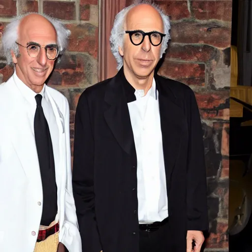 Prompt: larry david jerry seinfeld siameses