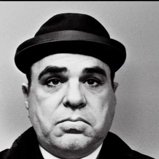 Prompt: Al Capone mugshot 4K details