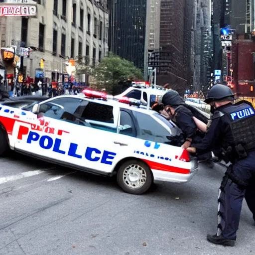 Image similar to news real of a police chase. Nyc streets