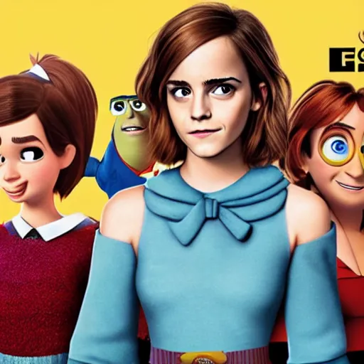 Prompt: emma watson. pixar style movie