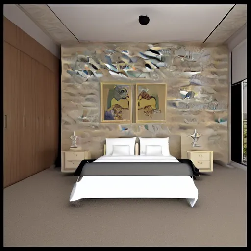 Image similar to parallax mapping of bedroom