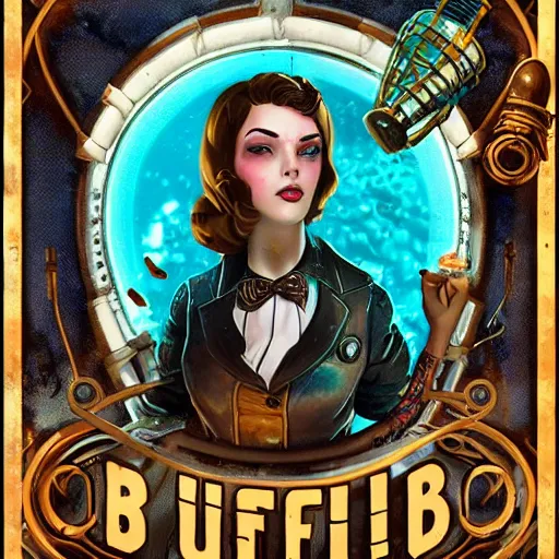 Image similar to lofi underwater steampunk bioshock instagram portrait, Pixar style, by Tristan Eaton Stanley Artgerm and Tom Bagshaw.