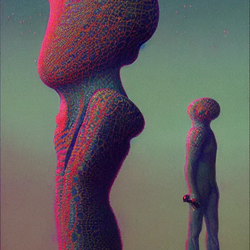 Image similar to fbi agent having psychedelic geometric visions, beksinski, wayne barlowe, very coherent symmetrical artwork, cinematic, hyper realism, high detail, octane render, 8 k