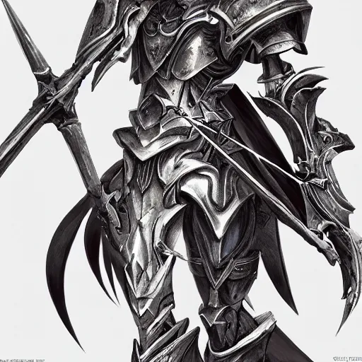 Prompt: skeleton, paladin, scythe, plate armor, concept art, makoto shinkai, highly detailed, ayami kojima