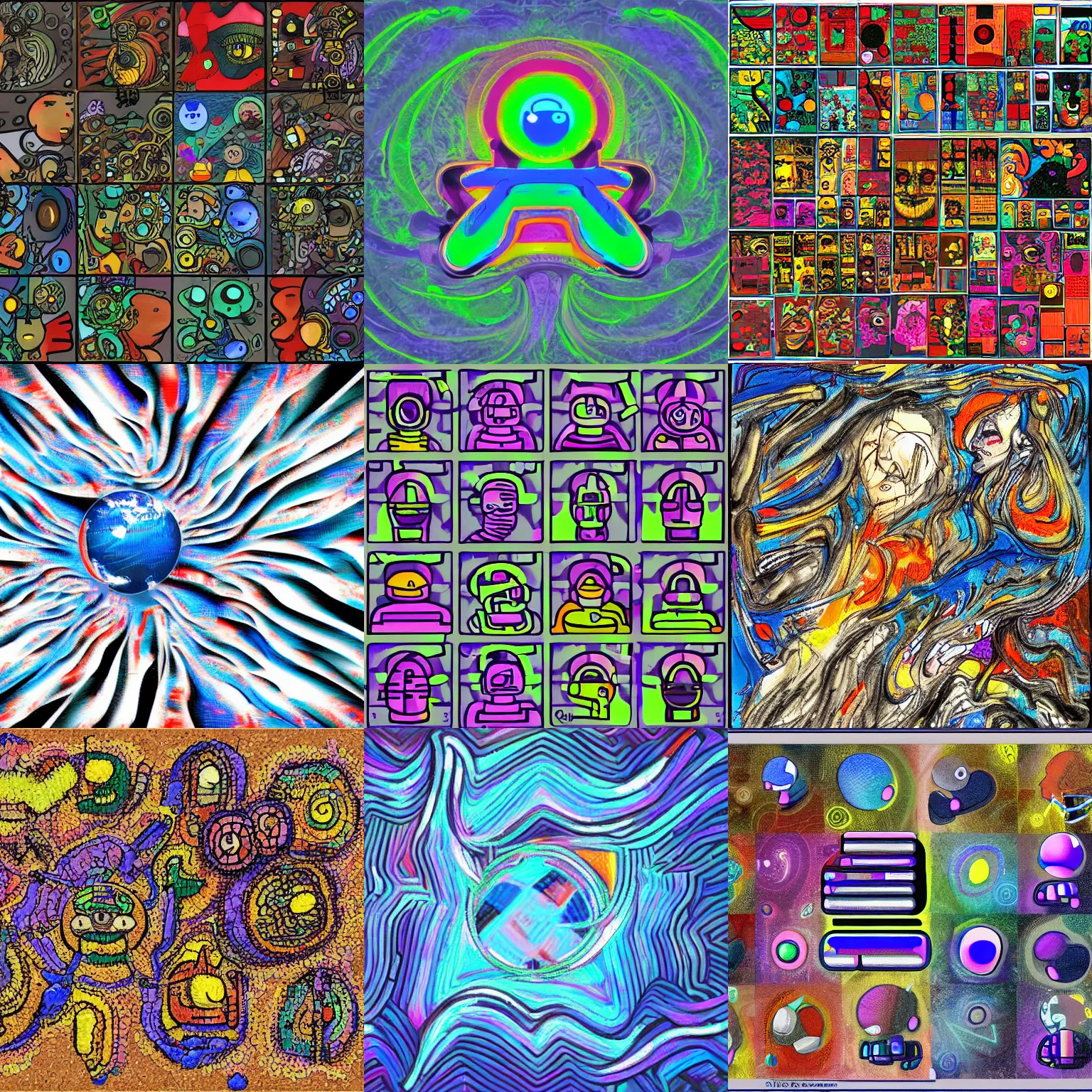 Prompt: an ai art bot's discord channel. several people are typing.