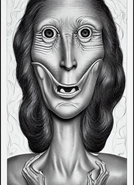 Image similar to portrait of a beautiful woman by basil wolverton