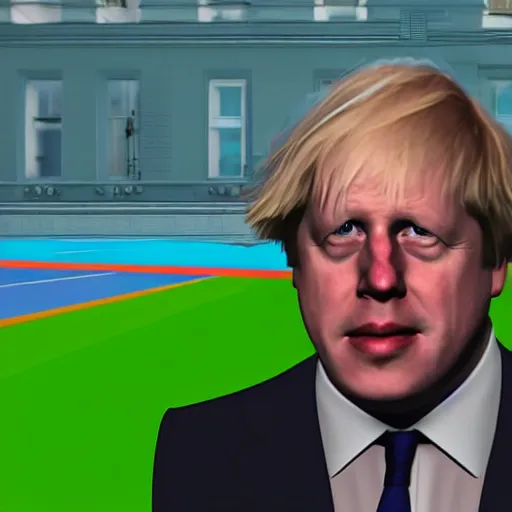 Image similar to Boris Johnson in style of playstation 1 graphics, lots of detail, ultra HD