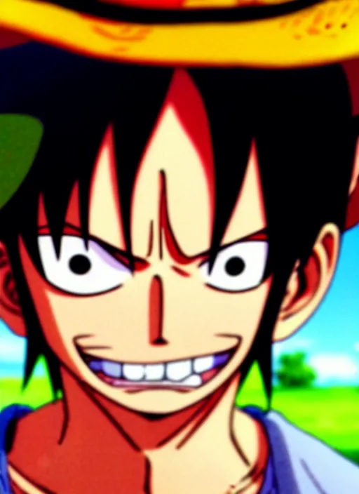 Image similar to photograph of a luffy face, depth of field, focus,