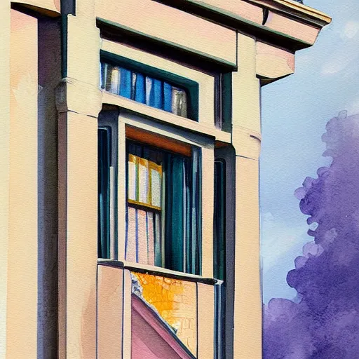 Image similar to a painting beautiful window open front view, ornate, oil on canvas, art deco, digital illustration, colorful architectural drawing, watercolor painting, behance contest winner, vintage frame window