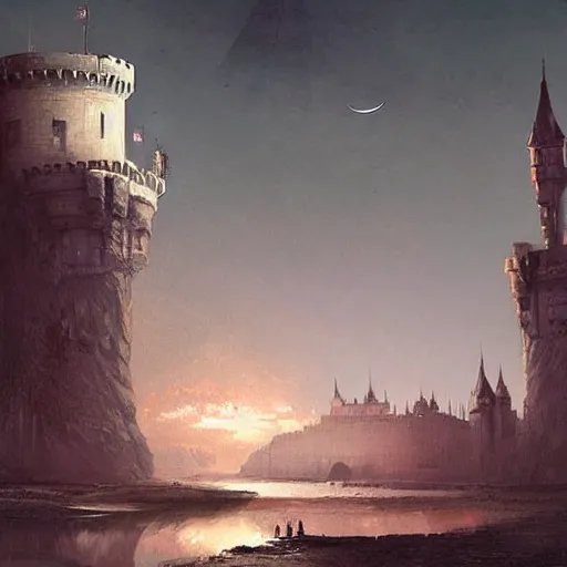 Image similar to a castle on the moon,digital art,ultra realistic,ultra detailed,art by greg rutkowski