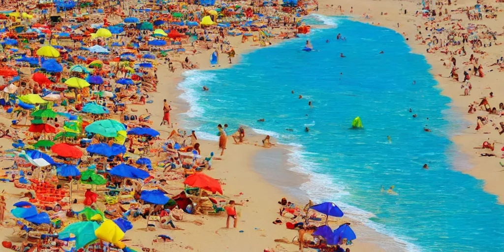 Image similar to perfect replica of Tel-Aviv beach made from playdough, high-detaild, playdough art, 4K UHD image