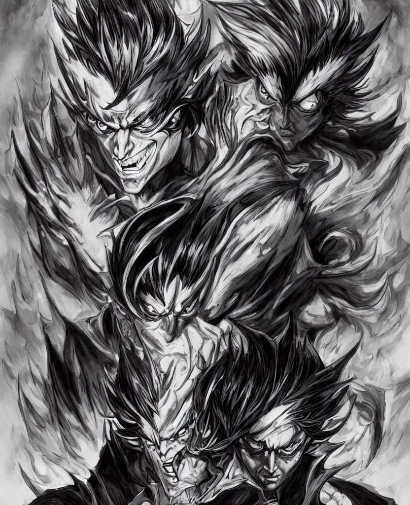 Image similar to devilman, akira fudo, by artgerm and ernt haeckel, trending on artstation