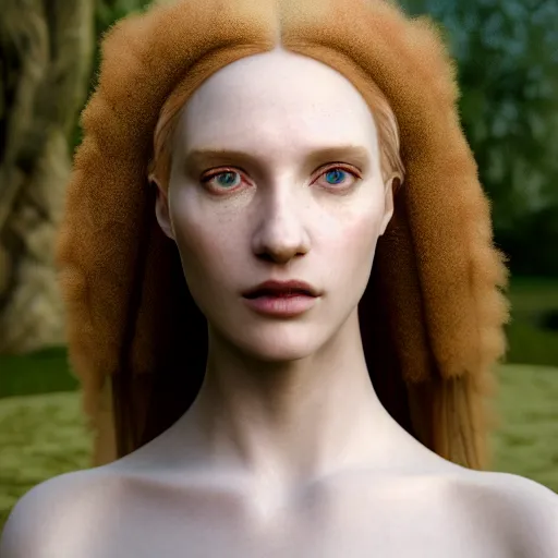 Image similar to photographic portrait of a stunningly beautiful english renaissance female in soft dreamy light at sunset, beside the river, soft focus, contemporary fashion shoot, in a denis villeneuve and tim burton movie, by edward robert hughes, annie leibovitz and steve mccurry, david lazar, jimmy nelsson, extremely detailed, breathtaking, hyperrealistic, perfect face, octane render