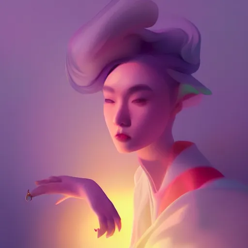 Image similar to hsiao - ron cheng style, vfx art, unreal engine render, claymation style, colourful, volumetric light, digital painting, digital illustration, dramatic light,