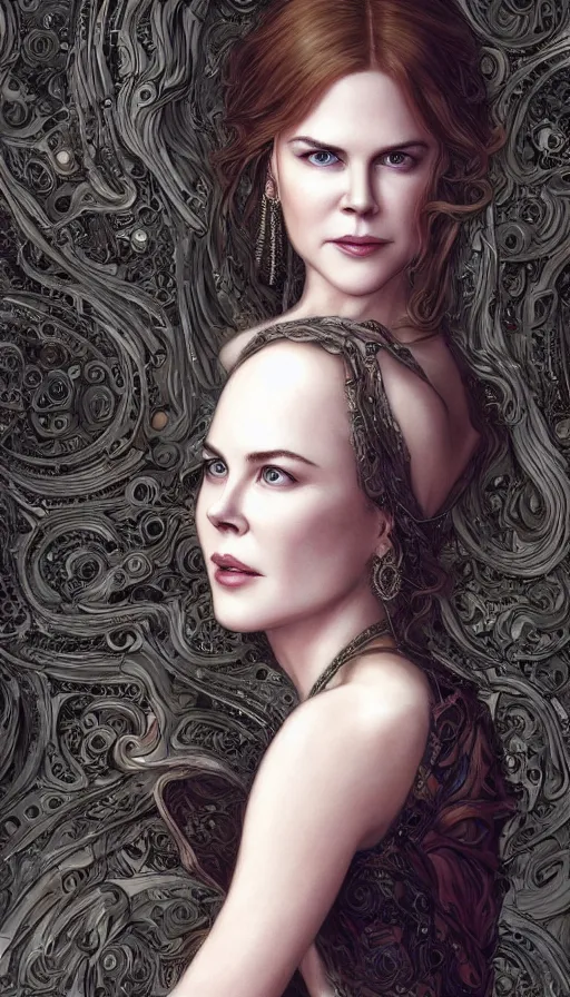 Image similar to young nicole kidman, fame of thrones, fibonacci, sweat drops, intricate fashion clothing, insane, intricate, highly detailed, surrealistic, digital painting, artstation, concept art, smooth, sharp focus, illustration, unreal engine 5, 8 k, art by artgerm and greg rutkowski and alphonse mucha