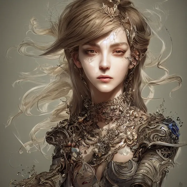 Prompt: a portrait of a lawful evil alignment personified as an absurdly beautiful, graceful, elegant, sophisticated, young woman, an ultrafine hyperdetailed illustration by kim jung gi, irakli nadar, intricate linework, bright colors, octopath traveler, final fantasy, unreal engine 5 highly rendered, global illumination, radiant light, detailed and intricate environment