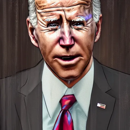 Prompt: a disco elysium portrait of sad Biden, highly detailed