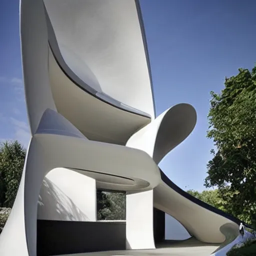 Image similar to house designed by zaha hadid