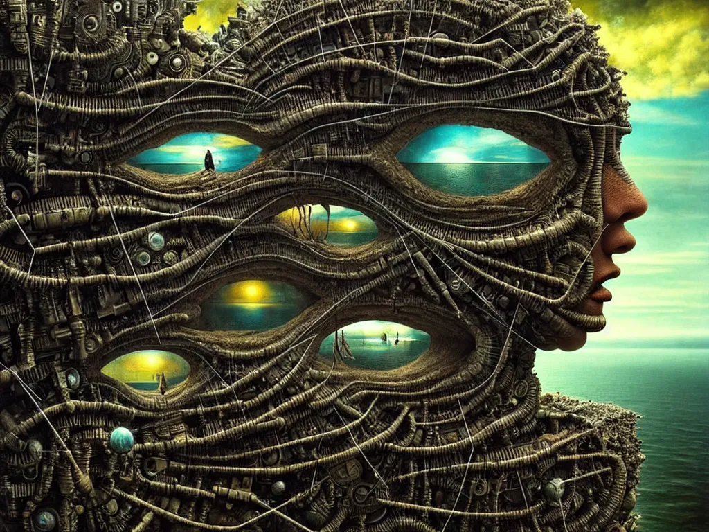 Image similar to highly detailed photo of consciousness does not determine life, but life determines consciousness, trending on deviantart, neo surrealism, sharp focus, 4 k, a lot of little details, octane, masterpiece, art by max ernst