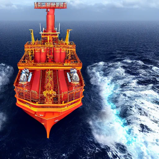 Prompt: photography of a fpso, ultra detailed, 8 k, cinematic lighting, natural background, trending on artstation, rough seas