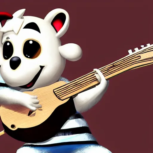 Image similar to K.K Slider playing guitar at a concert, digital art, high quality, detailed