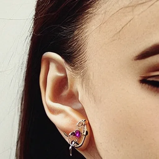 Image similar to “minimalistic beautiful fashionable surprising earring design”