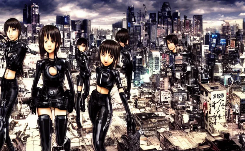 Prompt: GANTZ:O styled desktop background, 21:9