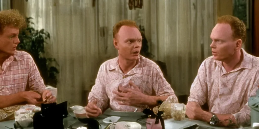 Prompt: a film still of Bill burr in steel magnolias, high quality