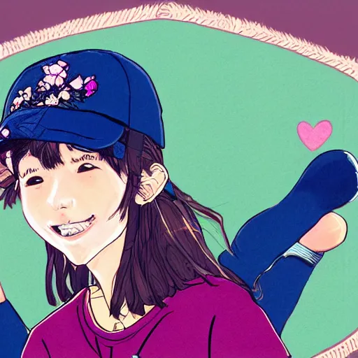 Prompt: hila klein, ugly, old, anime style, digital art, cute, teddy fresh