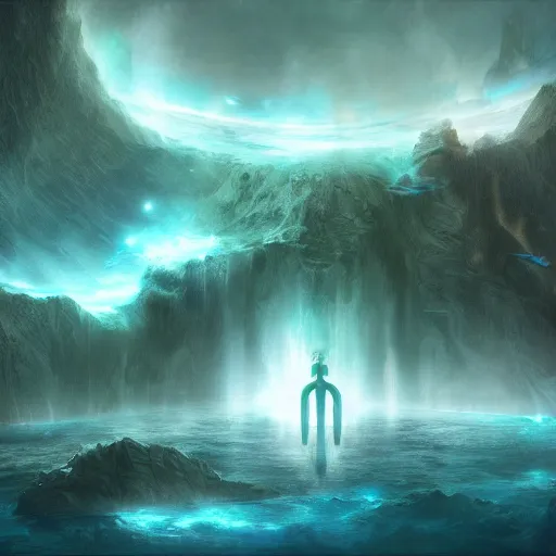 Prompt: concept art trending on art station detailed matte painting of a mystical being meditation in Atlantis city , dramatic, 8k, digital art, aesthetic