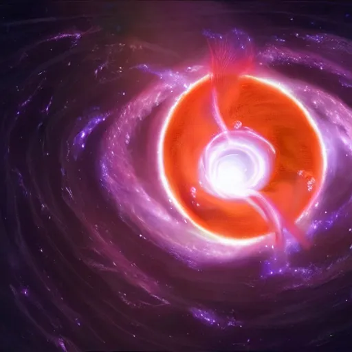 Image similar to hyperrealistic. A black hole in space with radiant tentacles violently devouring the universe.