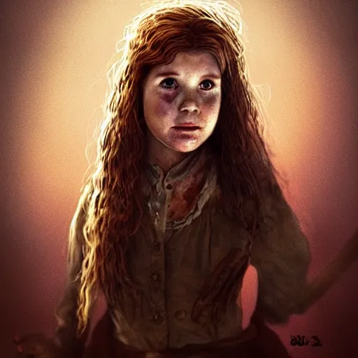 Image similar to young melissa gilbert from little house on the prairie as a zombie, 7 days to die zombie, fine art, award winning, intricate, elegant, sharp focus, cinematic lighting, highly detailed, digital painting, 8 k concept art, art by guweiz and z. w. gu, masterpiece, trending on artstation, 8 k