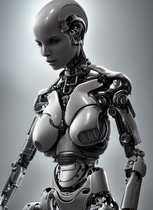Prompt: photorealistic detailed full body picture of a female cyborg, humanoid, extreme, uhdr, book called the most influental cyborg in 2 0 5 0, fine details, highly detailed, intricate, smooth sharp focus