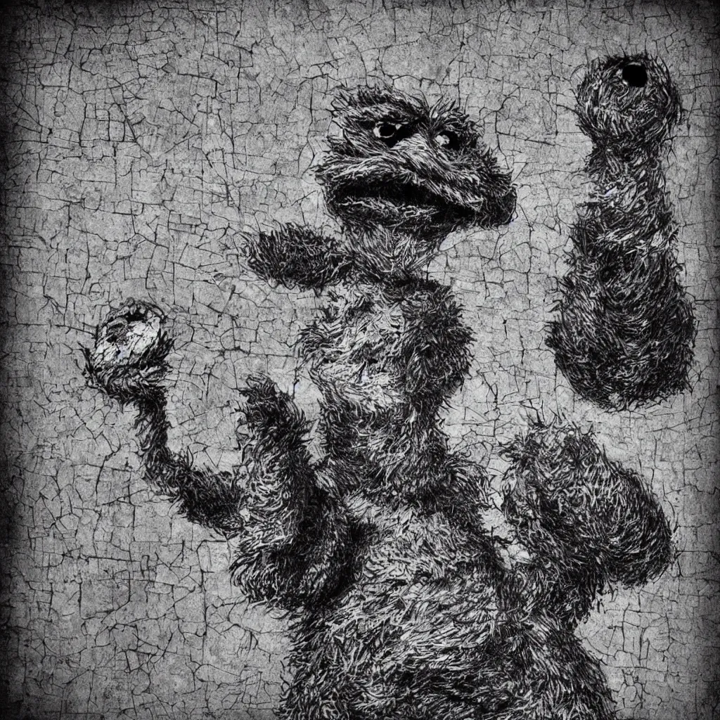 Image similar to cookie monster by piranesi, composition, cinematic, rule, grid